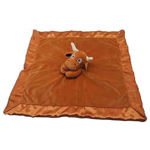 Yikes Twins Longhorn Lovey Blanket for Baby | Large 20" x 20" Baby Lovey for Girls or Boys | Cute Longhorn Security Blanket for Babies and Toddlers thumbnail 4