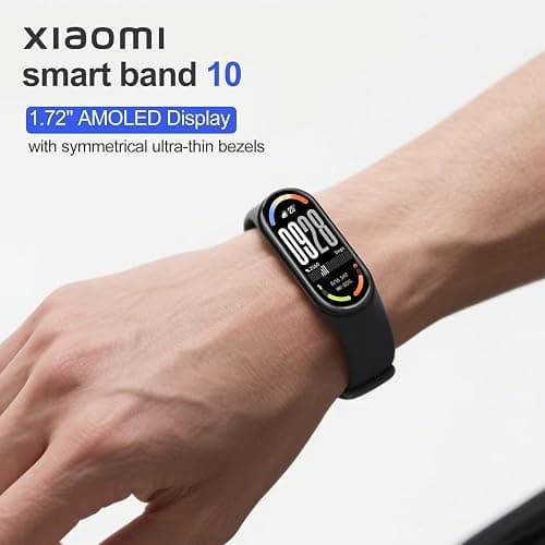 Xiaomi Smart Band 10 - Autonomie jusqu'à 21 Jours, écran 1,72", AMOLED avec taux de rafraîchissement de 60 Hz, Sommeil, Stress, SpO2, Moniteur de fréquence Cardiaque, 5 ATM, Mi Fitness, Noir thumbnail 2