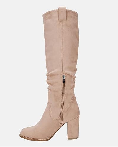 Juliet Holy Women's Knee High Boots Chunky Block Heel Wide Calf Round Toe Side Zipper Fashion Dress Boot thumbnail 5