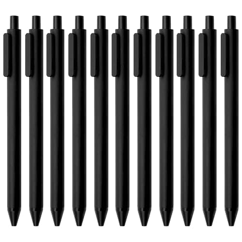 Kaco Gel Pens, 0.5 mm Fine Point, Black Ink 10 Count, Quick Dry Smooth Writing, Aesthetic Office Supplies Refillable Retractable thumbnail 7