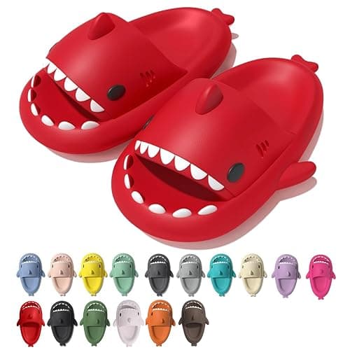 rosyclo Shark Cloud Slippers, Shark Cute Slides for Women Man,Summer Slipper Sandals for Boys Girls Spa Platform Shoes Non-Slip Beach Open Toe Beach Sandals Shower Couple Shoes - Image 1
