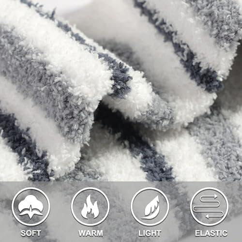 ILovDaisy Fluffy Bed Socks Womens and Girls 5/6 Pairs, Ladies Autumn Winter Warm Fleece Halloween Socks Cosy Fuzzy Stockings for Valentines Christmas Brithday Gifts thumbnail 4