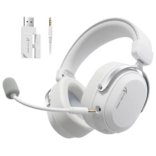 ATTACK SHARK L30PRO Wireless Gaming Headset, 7.1 Surround Sound 50mm Bio-Treiber, 3-Modus 2.4G/BT 5.3/Kabelgebundene Kopfhörer mit Abnehmbarem Mikrofon für PC/PS/Xbox/Switch, 84H Spielzeit-Weiß - Image 1