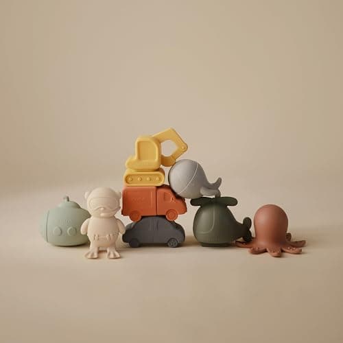 mushie Sealife Bath Toys Play Set for Toddlers | 100% Food Grade Silicone | Mold Free, Pack of 4 thumbnail 3
