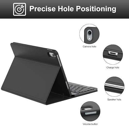Keyboard Case for iPad A16 11th Generation 2025/10th Generation 2022, UK Layout Detachable Bluetooth Keyboard with Slim Cover and Pencil Holder for iPad 10th/11th Generation 10.9/11 inch, Black thumbnail 7