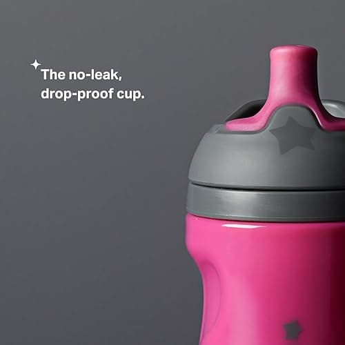 Tommee Tippee Insulated Sportee Bottle, 9oz, 12+ Months, Trainer Sippy Cup for Toddlers, Spill-Proof, Easy to Hold Handle, Pink & Mint, Pack of 2 thumbnail 4