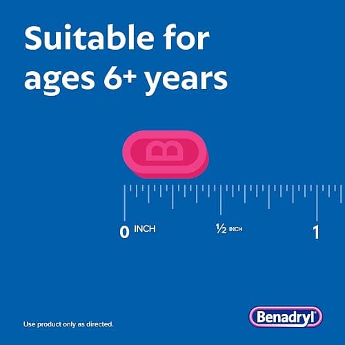 Benadryl Ultratabs Allergy Medicine, 25 mg Diphenhydramine HCl Antihistamine Tablets For Cold & Allergy Relief of Symptoms Like Sneezing, Runny Nose, Itchy Eyes & Throat, Hay Fever, 100 Count Tablets thumbnail 5
