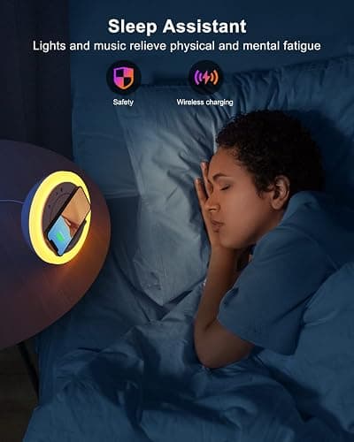 Swarmir Bluetooth Speaker with Lights, Wireless Charging Speaker, Best Birthday Gift Ideas Teenage,Applicable for Bedroom/Teen Girl Gifts(5W Wireless Charging) thumbnail 3