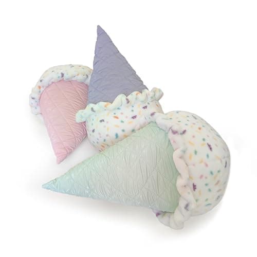 FEEZUSH Ice Cream Plush Pillow, Ice Cream Stuffed Plush, Food Plush Pillow, Home Decoration Gift for Kids Adults (Pink) thumbnail 3