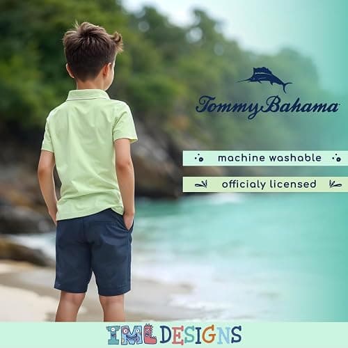Tommy Bahama Boys Short Sleeve Classic Polo Shirt & Elastic Waist Shorts Set, Casual 2-Piece Back to School Outfit for Kids thumbnail 5