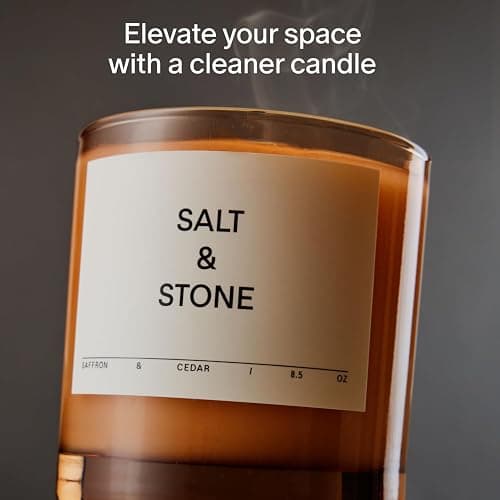 SALT & STONE Scented Candle for Women & Men | Hand-Poured, Aromatic & Fragrant | Coconut & Soy Blend Wax | 100% Cotton Wick | Long-Lasting 50 Hour Burn Time (8.5 oz) (Saffron & Cedar) thumbnail 2