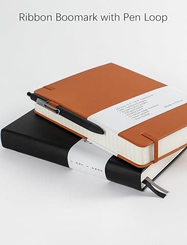Thick College Ruled Notebook with 366 Numbered Pages, A5 Journal for Writing with 100GSM Lined Paper, Hardcover Leather Notebooks for Women Office Work Diary, 5.7"x8.3" Lavender thumbnail 6