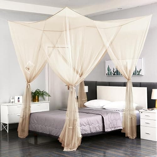 Mengersi Mosquito Net for Bed Canopy,Four Corner Post Canopy Bed Curtains for Full/Queen/King Size Bed,Bed Curtains for Patio Indoor Outdoor Net - Image 1