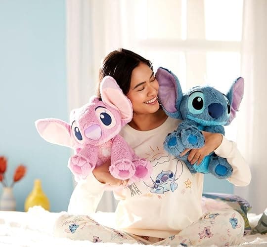 Disney Store Official Angel Medium Soft Toy for Kids - Cuddly Character with Fuzzy Texture & Embroidered Details - Flexible Floppy Ears - Disney Plushy Suitable for All Ages thumbnail 4