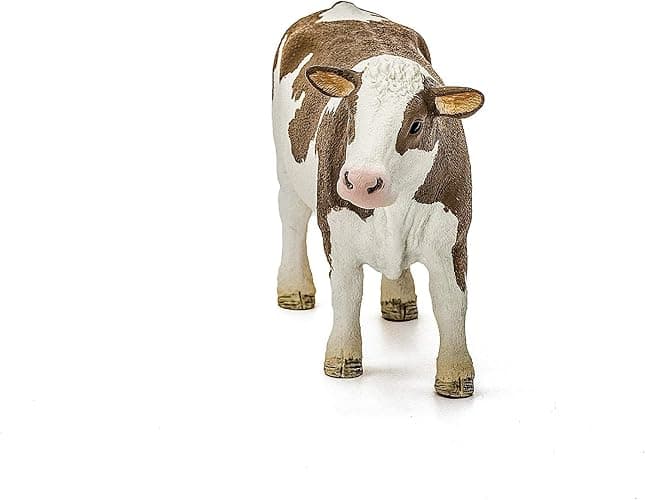 Schleich Farm World Simmental Cow Toy Figurine - Educational and Durable Farm Animal Toy Figure, Fun and Imaginative Play for Boys and Girls, Gift for Kids Ages 3+ thumbnail 7