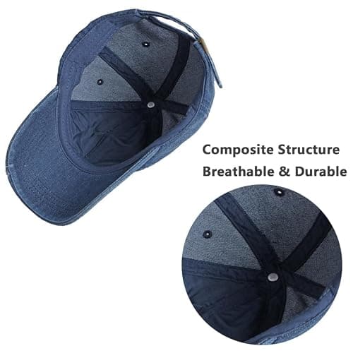 Vintage Washed Denim Distressed Dad Hats Adjustable Baseball Caps for Men Women thumbnail 5