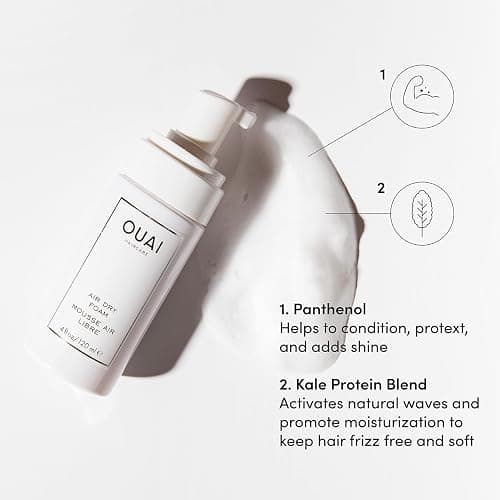 OUAI Air Dry Foam - Hair Mousse for Curly Hair & Beach Waves - Conditioning & Detangling With Kale and Carrot Extract - Paraben, Phthalate and Sulfate Free (4 Oz) thumbnail 5