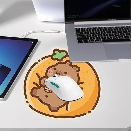 Capybara Mouse Pad, Capybara Lying on Orange Sofa Novelty Desk Mat, Non-Slip Gaming & Office Mousepad, Cute Kawaii Animal-Themed Ergonomic Mouse Pad for PC, Laptop, Computer thumbnail 4