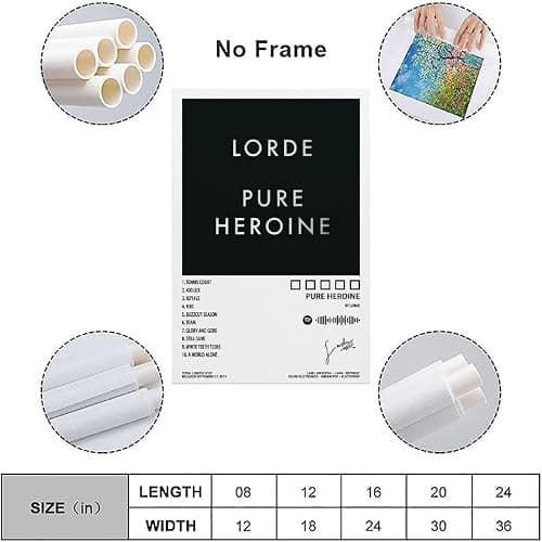 FIMGLK Lorde Poster Pure Heroine Album Cover Posters for Room Aesthetic Canvas Wall Art for Teens Room Decor12x18inch(30x45cm), Unframe-style-1 thumbnail 3