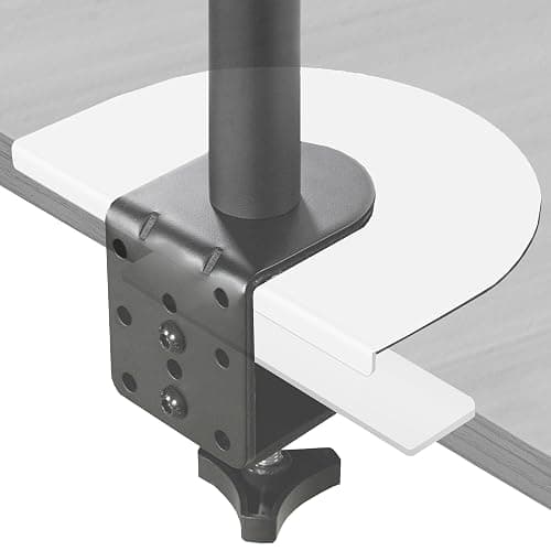 VIVO Steel Reinforcement Bracket Mount Plate for Thin, Glass, and Other Fragile Table Top Surfaces, Compatible with Most Monitor Stand C-Clamp Installations, Anti-Slip No Scratch, White, STAND-AC01RW - Image 1