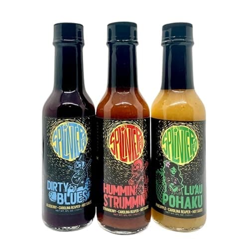 The Splintered Sauce Hot Sauce Trio - Carolina Reaper Variety Pack with Luscious Fruit Pairings- Blueberry - Strawberry - Pineapple - Perfect for Dipping, Dressing, and Spicing Up Your Meals! thumbnail 2