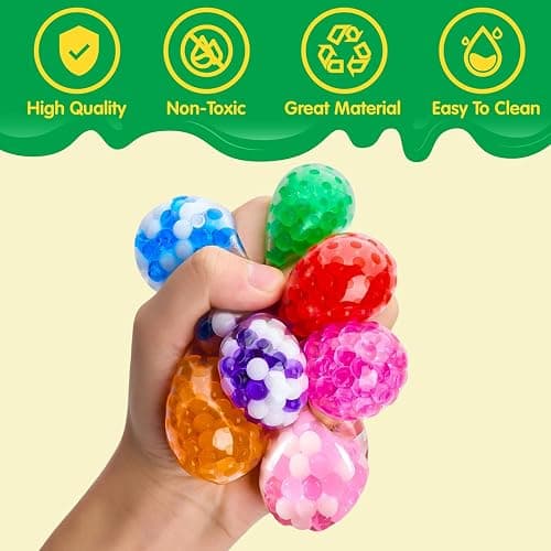 JOYIN Mini Stress Balls, 24 Pack Squishy Toys Fidget Balls for Adults, Squishy Stress Relief Balls, Relieve Work Anxiety, Exercise Hand Flexibility, Party Favors thumbnail 3