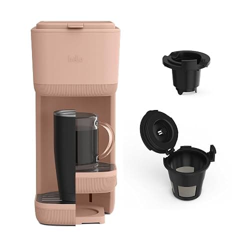 BELLA Single Serve Coffee Maker, K Cup & Coffee Ground Compatible with Removable, Adjustable Drip Tray, Auto Shutoff & Reusable Dishwasher Safe Accessories, Brews 6oz to 14oz, 1000 Watt, Blossom - Blossom - Image 1