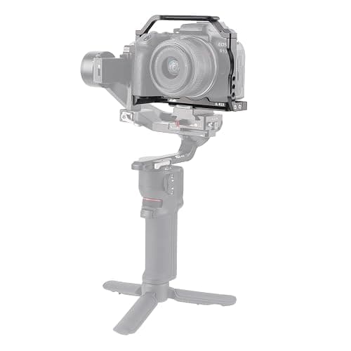 FocusFoto Camera Cage for Canon EOS R10 Mirrorless Camera, Aluminium Video Rig with NATO Rail, Cold Shoe, 1/4" Screw Mouting, 3/8"-16 Locating Pins for Arri Grip, Quick Release Plate for Arca Tripod thumbnail 6