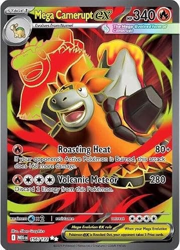 Pokemon - Mega Camerupt ex - 156/132 - ME01: Mega Evolution (MEG) - Ultra Rare - Full Art - Single Card - Image 1