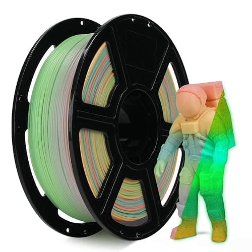FLASHFORGE Glow in The Dark Rapid PLA Filament 1.75mm, Luminous Melody Fast Color Change Multicolored Rainbow Filament, Max 500mm/s High-Speed Printing, High Brightness and Long-lasting Glowing Effect - Image 1
