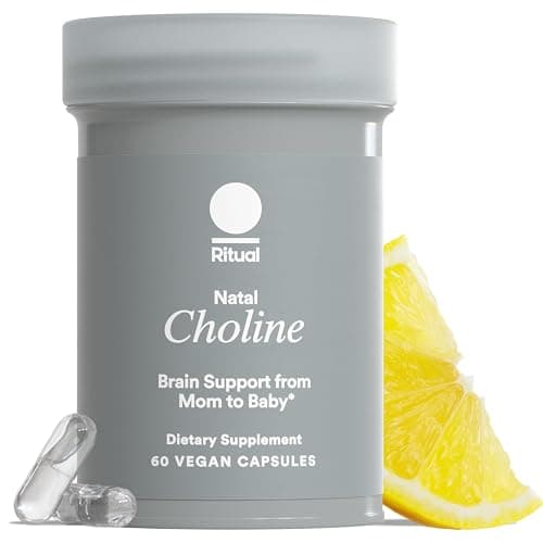 Ritual Natal Choline Supplement - 550mg - to Support Baby’s Cognitive Function When Taken During Pregnancy and Postpartum Choline Content in Breastmilk* - Vegan - Citrus - 60 Capsules - 30 Servings | Support Baby’s Cognitive Function When Taken During Pregnancy and Postpartum Choline Content in Breastmilk* - Vegan - Citrus - Image 1