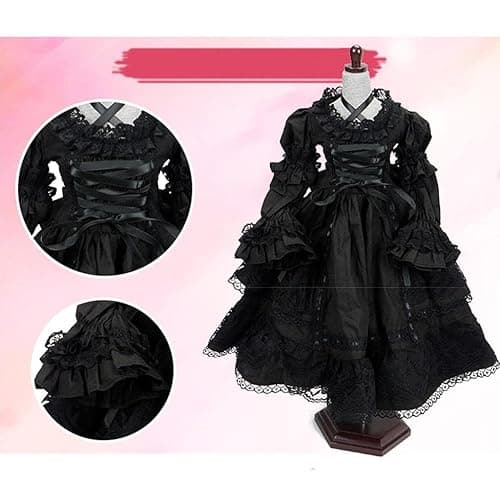 Fenteer 1/3 BJD SD Doll Outfits Lolita Dress Black Princess Dress for Night Lolita thumbnail 3