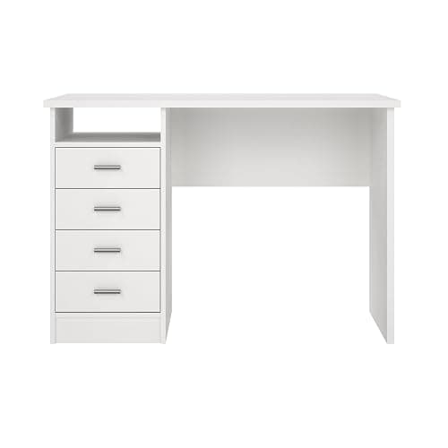 Tvilum 4-Drawer Desk, Modern White Office Writing Desk with Storage, Compact and Functional Desk for Home or Office thumbnail 4