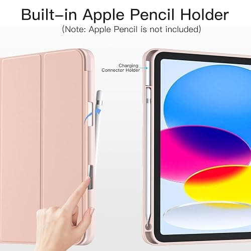 Dirrelo for iPad (A16) 11th Generation Case 11 Inch 2025 New, for iPad 10th Generation Case 10.9 Inch 2022 with Pencil Holder, Soft TPU Protective Trifold Stand Cover, Auto Sleep/Wake, Rose Pink thumbnail 3