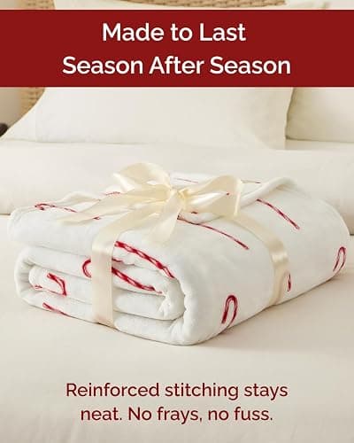 Christmas Fleece Blanket Throw Size - Flannel Throw - Candy Canes, 50x60 | Flannel Fleece Luxury Throw Blanket, Lightweight, Super Soft, Warm & Cozy for Couch, Bed & Chair, Xmas Holiday Winter Decor thumbnail 6