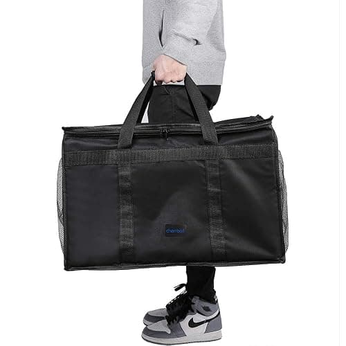 cherrboll Insulated Food Delivery Bag with Side Pockets, Thick Insulation, Commercial Thermal Carrier for Restaurant Catering or Food Transport - 23" x 14" x 15" thumbnail 4