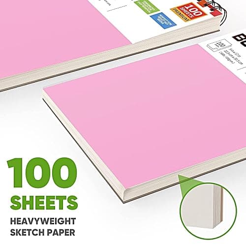 Soucolor Cute Sketch Book 9" x 12" Drawing Paper,Pink Teen Girls Sketchbook | 100 Sheets,68lb Acid-free paper,No Bleed-through,Micro-Perforated,Lay-Flat Top Spiral,Great Gift for Women,School Art thumbnail 5
