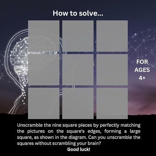 Scrambel Squares-Serengeti 9 Piece Scramble Square Puzzle -Challenging Brain Teaser for Children & Adults-Boosts Cognitive Function & Problem Solving thumbnail 3