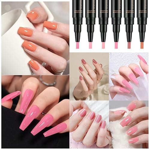 AYBUY 6PCS 3-in-1 Gel Nail Polish Pen Set, Quick-Dry Nail Art Pens, No Base Coat Needed, One Step Application, Nails Varnish Pens, DIY & Salon Manicure Kit for Girls and Ladies thumbnail 7