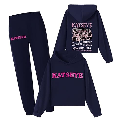KATSEYE Hoodie Suit Girls Boys Hooded Sweatsuit Katseye Merch Kids Sweatshirts Fashion Music Album Graphic Concert Streetwear - Image 1