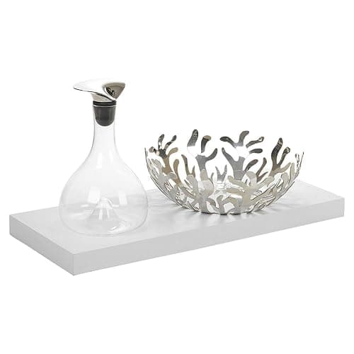 Urbn-Living 60cm White Wooden Floating Wall Mount Shelves Display Unit thumbnail 2