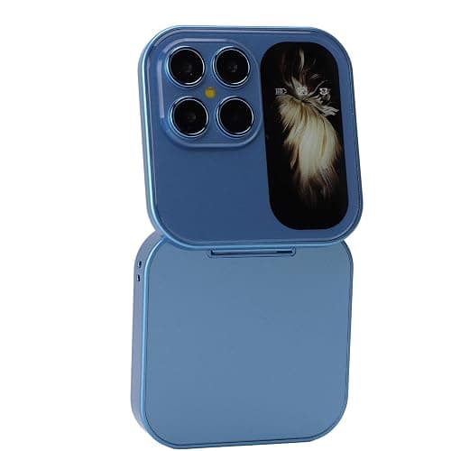 Brrnoo Flip Small Cell Phone Dual Nano SIM Media Player HD Rear Camera LED Flashlight GSM Network Seniors (Blue) thumbnail 9