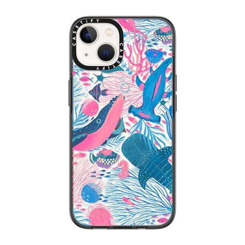 CASETiFY Compact iPhone 14 Case [4 ft. 2X Military Grade Drop Protection/Slim/Lightweight] - Under The Sea - Clear Black - Image 1