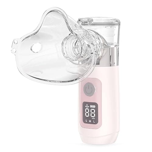 Smart Digital Display Portable Nebulizer for Adults and Kids, Portable Nebulizer with Tube, Mouthpiece and Mask - Rechargeable Nebulizer for Travel and Home Use, Take-Along Nebulizer for Kids -04 - Image 1