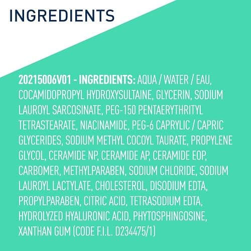 CeraVe Foaming Facial Cleanser, Daily Face Wash for Oily Skin, Hyaluronic Acid + Ceramides + Niacinamide, Fragrance Free & Paraben Free, Non-Drying Oil Control Face Wash, 19 Fluid Ounce thumbnail 9