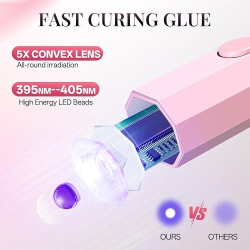 krofaue Mini Handheld UV Light for Gel Nails with Stand, Portable Rechargeable Nail Lamp with 2 Timers, Flash Cure for Rhinestone Glue Decoration at Home DIY, Travel thumbnail 6