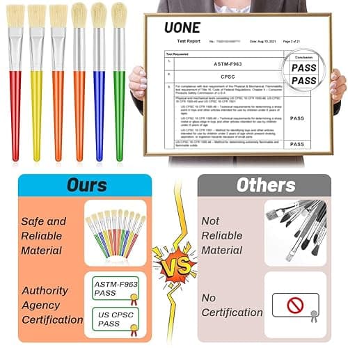 10Pcs Paint Brushes for Kids, Anezus Kids Paint Brushes Toddler Large Chubby Brushes Round and Flat Preschool Painting Brushes for Washable Paint Acrylic Paint thumbnail 4