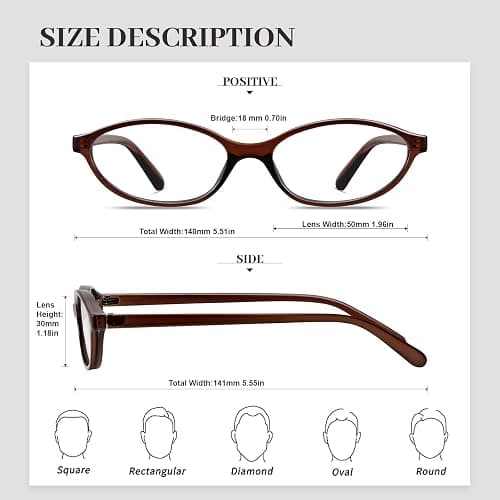 YMRFW Oval Blue Light Blocking Glasses for Women Retro 90s Cat Eye Frame Glasses Computer TV Eyeglasses Anti Eyestrain thumbnail 3