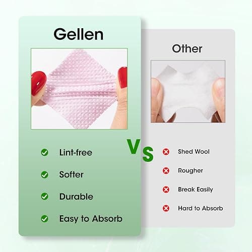 Gellen Nail Polish Remover with Lint Free Nail Wipes, 6.1 Fl.Oz Non Acetone Polish Remover Jasmine Scent, 200PCS Soft Non-Woven Nail Polish Remover Pads in One Kit for DIY at Home Salon Nail Supplies thumbnail 4
