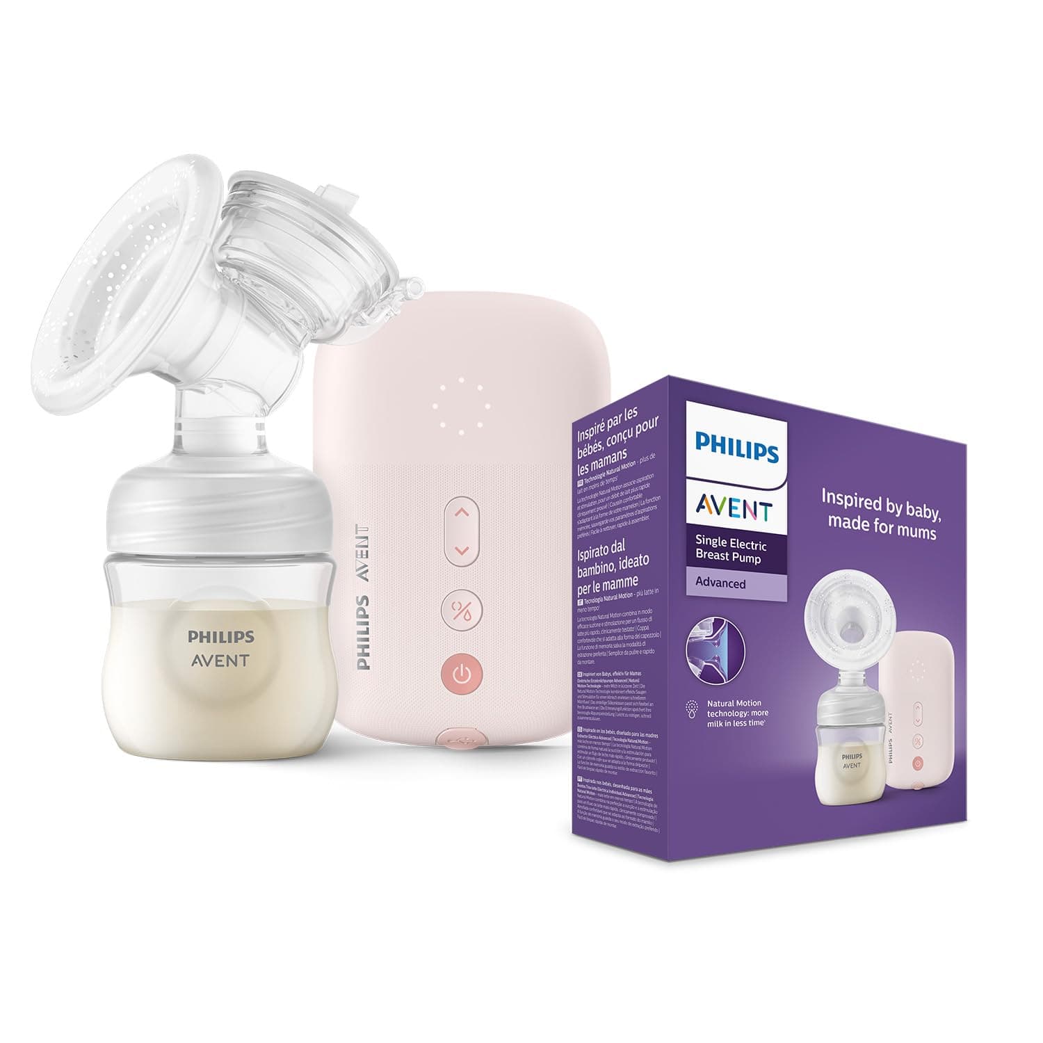 Philips Avent Electric Breast Pump | No.1 Brand Recommended by Moms Worldwide | Natural Motion Technology | One Size Fits all | 3X Faster Expression | 8 + 16 Expression and Stimulation settings | Corded | Quiet Motor | SCF395/11 - Image 1